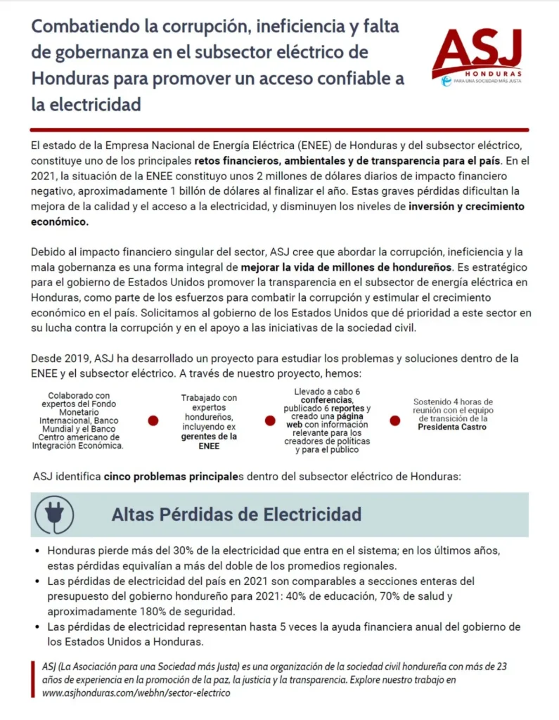 La situación con el contrato de Empresa Energía Honduras (EEH).