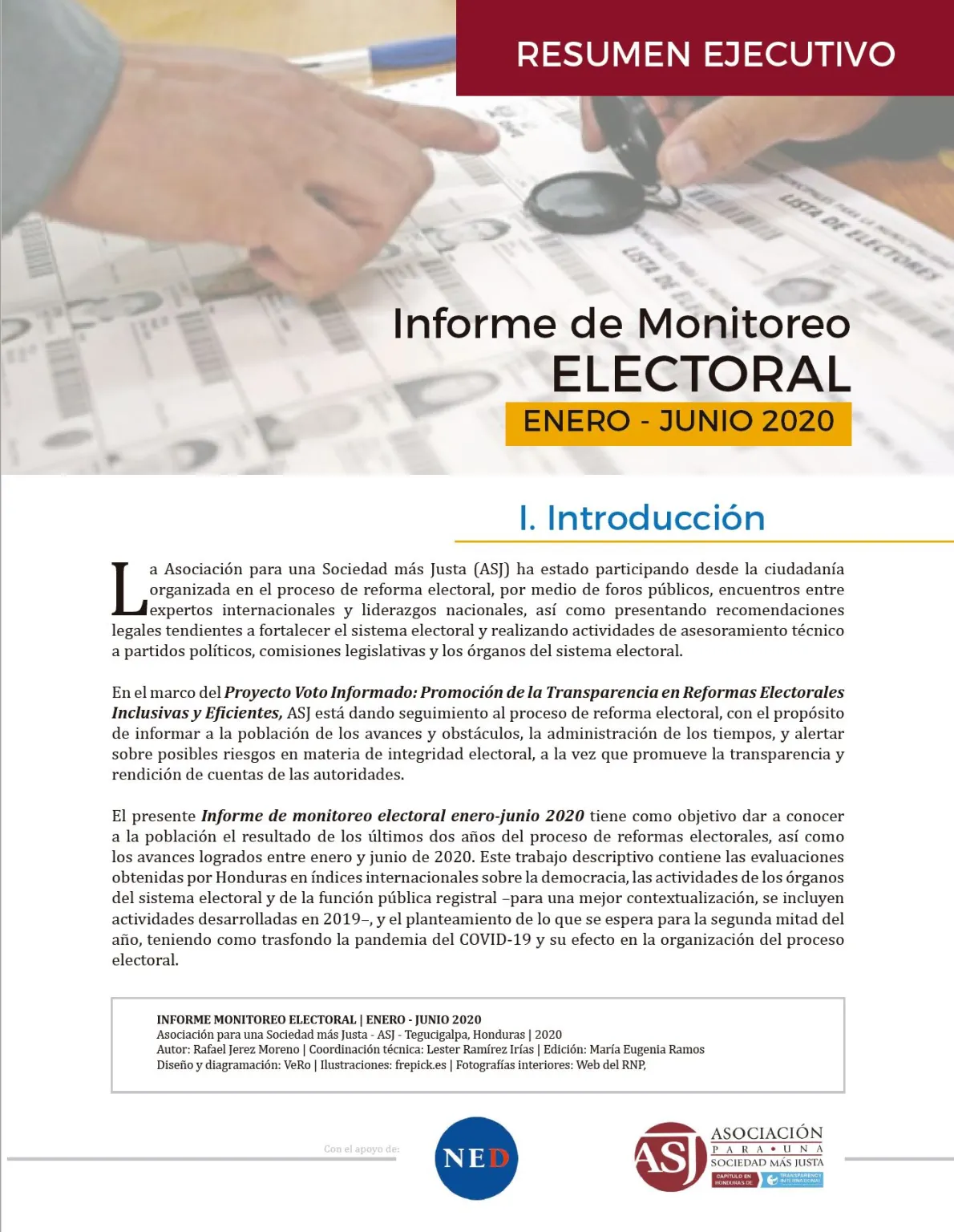 Resumen ejecutivo: Informe Monitoreo Electoral Enero-Junio 2020