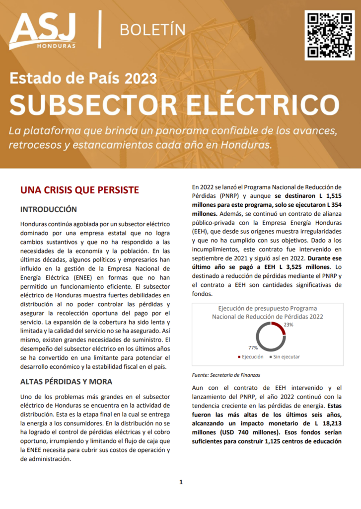 Estado de país 2023: Subsector Eléctrico