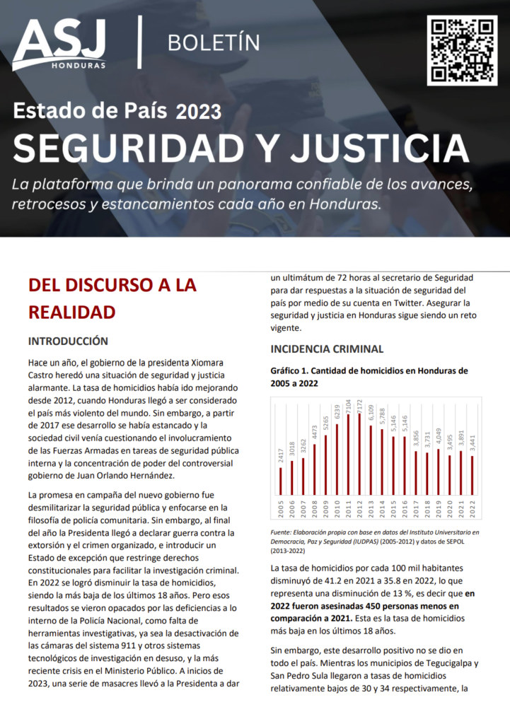 Estado de país 2023: Seguridad y Justicia