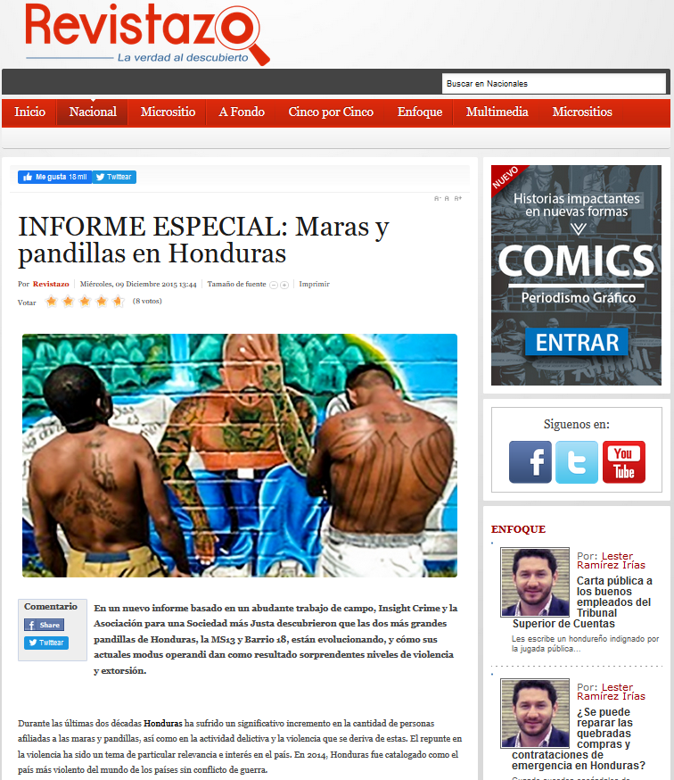 Informe especial: Maras y Pandillas en Honduras