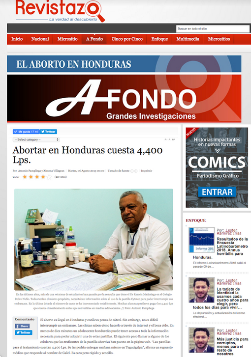 Abortar en Honduras cuesta 4,400 Lps.