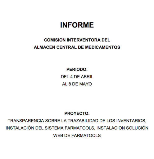 Transparencia sobre la trazabilidad de los inventarios, instalación del sistema Farmatools, instalación solución web de Farmatools