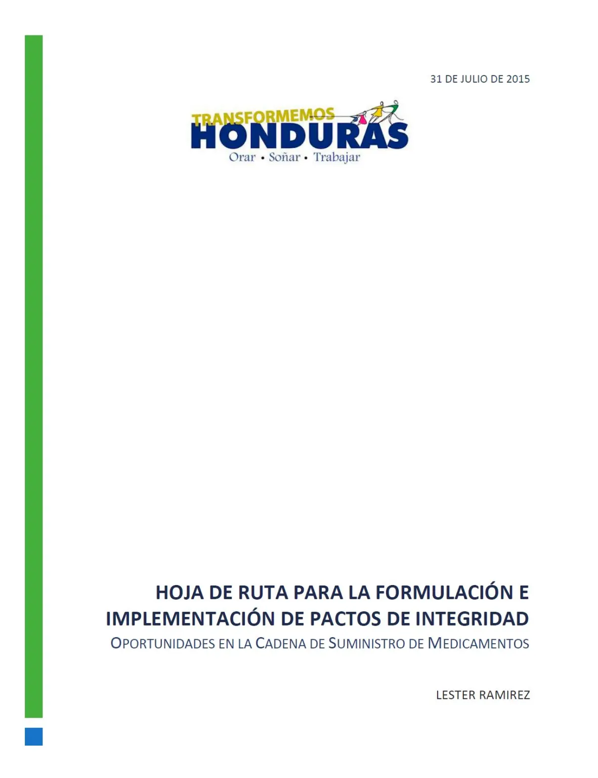 Hoja de ruta para la formulación e implementación de Pactos de Integridad