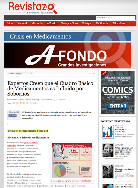 Expertos Creen que el Cuadro Básico de Medicamentos es Influido por Sobornos — Crisis en medicamentos Serie 2/8