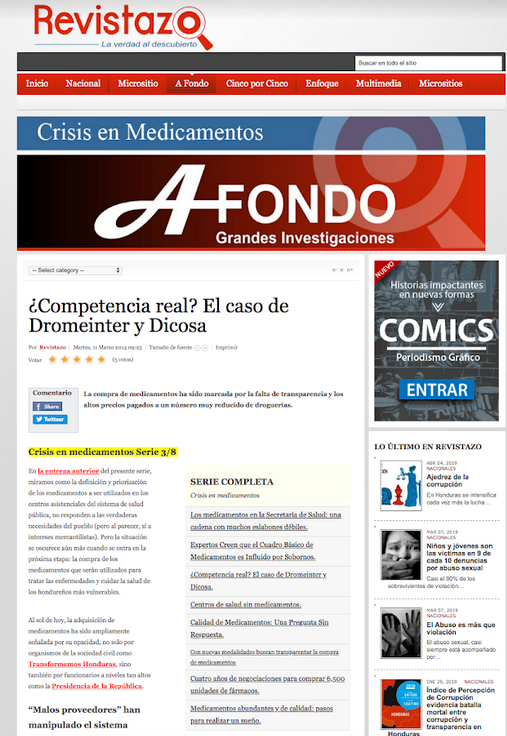 ¿Competencia real? El caso de Dromeinter y Dicosa — Crisis en medicamentos Serie 3/8