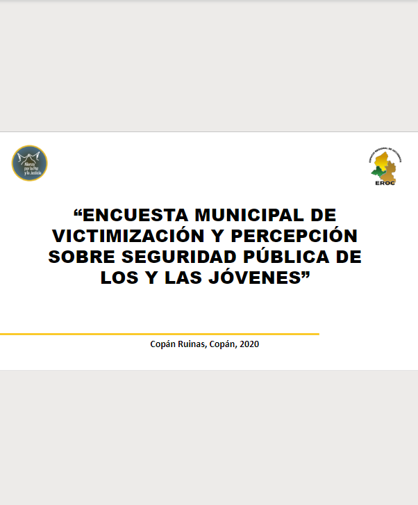 Encuesta Municipal de victimización y percepción sobre seguridad pública de las y los jóvenes, Copán Ruinas, 2020