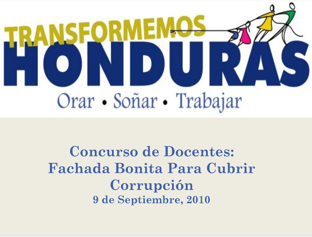 Concurso de Docentes: Fachada Bonita Para Cubrir Corrupción