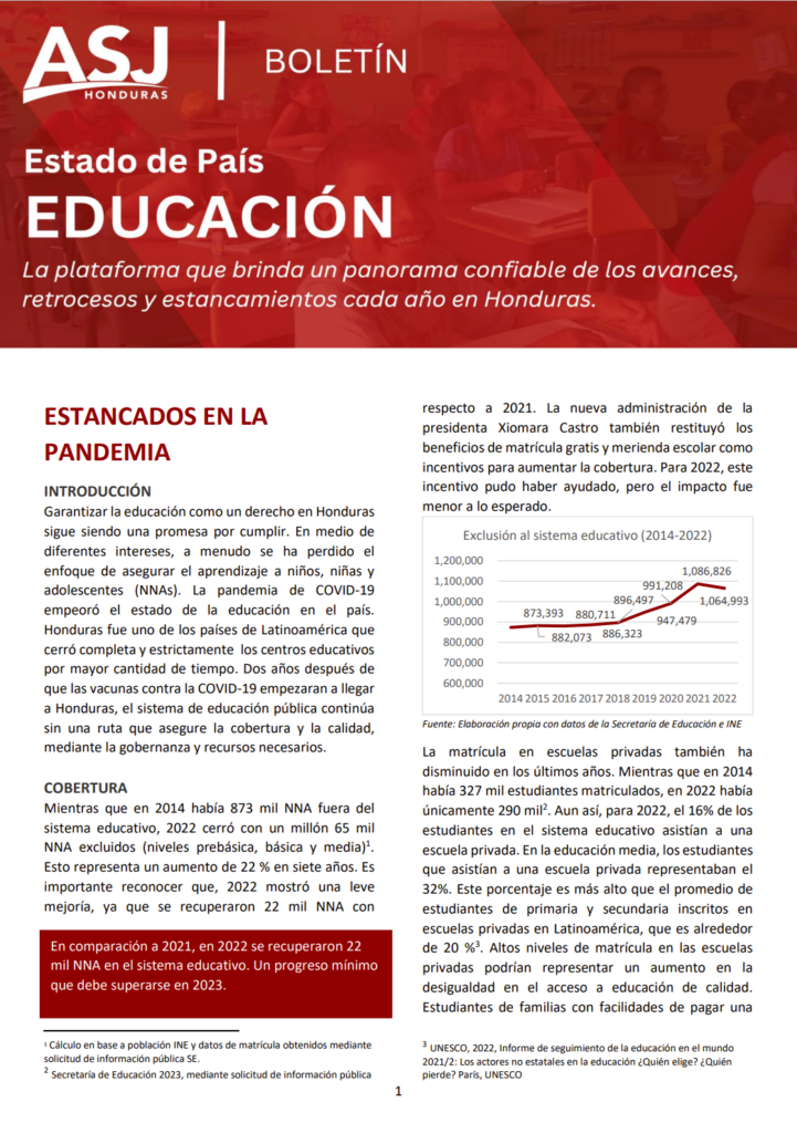 Estado de país 2023: Educación