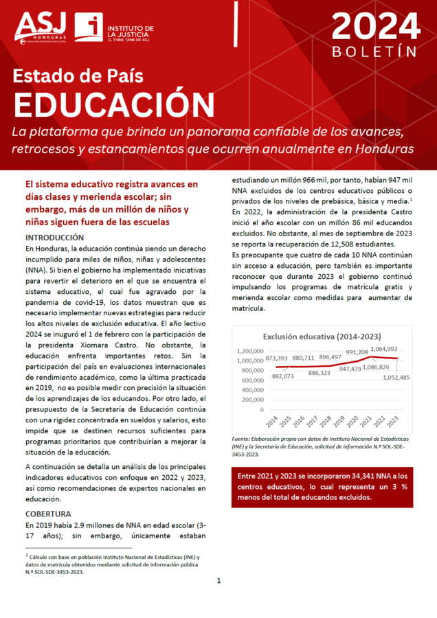 Estado de país 2024: Educación