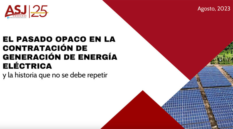 Portada de la presentación: El pasado opaco en la contratación de energía eléctrica