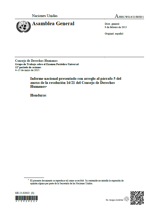 Informe nacional presentado con arreglo al párrafo 5 del anexo de la resolución 16/21 del Consejo de Derechos Humanos
