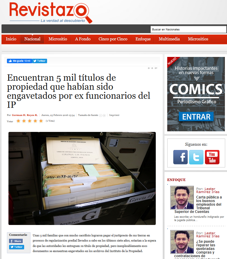 Encuentran 5 mil títulos de propiedad que habían sido engavetados por ex funcionarios del IP