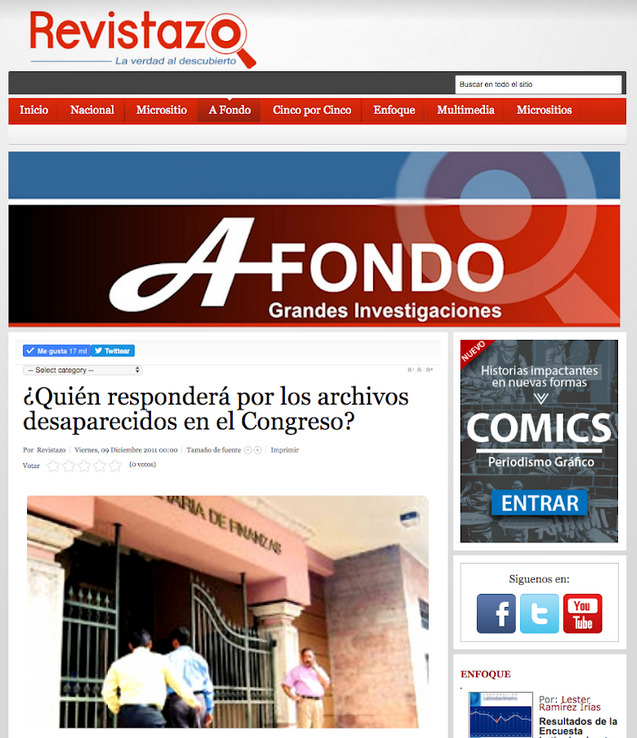 Quién responderá por los archivos desaparecidos en el Congreso?