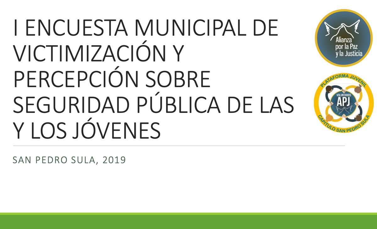 I Encuesta Municipal de victimización y percepción sobre seguridad pública de las y los jóvenes, San Pedro Sula, 2019